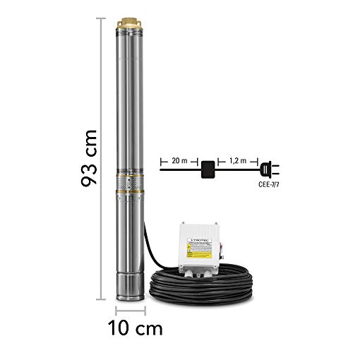 TROTEC TDP 7500 E, Tiefbrunnenpumpe, 1.500 W, für Tiefen bis zu 20 m, Garten, Heim - 6