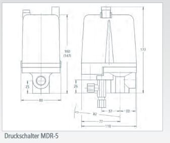 CONDOR -Druckschalter MDR 5/5 Wasser / Druckluft - 3
