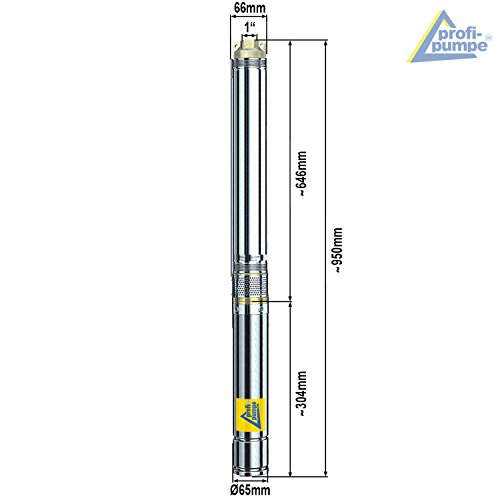 AMUR Sonderangebot! 250Watt-2,5Zoll - TAUCHPUMPE BRUNNENPUMPE Brunnen-Star-250-5 - Die SCHLANKE TIEFBRUNNENPUMPE mit hoher Leistung! - 3