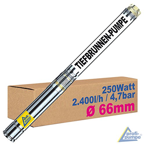 AMUR Sonderangebot! 250Watt-2,5Zoll - TAUCHPUMPE BRUNNENPUMPE Brunnen-Star-250-5 - Die SCHLANKE TIEFBRUNNENPUMPE mit hoher Leistung! - 5