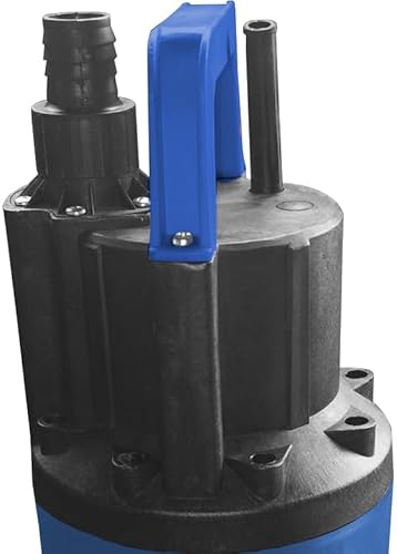 Güde Drucktauchpumpe GDT 1200 I (1200 W, Fördervolumen: 6000 l/h, max. Förderhöhe: 40 m, max. Eintauchtiefe: 12 m, 4 Noryllaufräder, Welle & Pumpenfuß aus Edelstahl, Rückschlagventil, 15m Nylon Seil) - 2