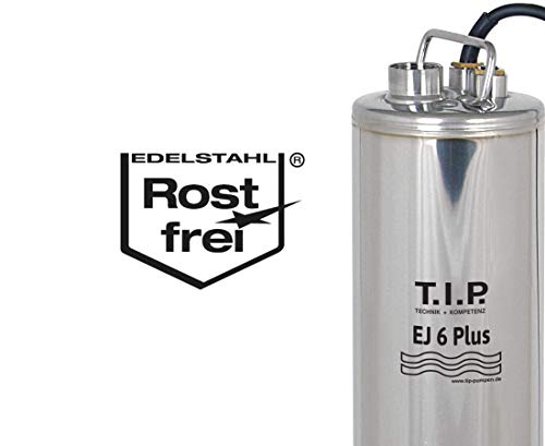 T.I.P. 30170 Zisternen-Tauchdruckpumpe Edelstahl EJ 6 Plus, bis 6.300 l/h Fördermenge & 30241 Elektronische Pumpensteuerung BRIO 2000 M, für alle Tauchdruck-, Tiefbrunnen-, Zisternen- und Gartenpumpen - 3